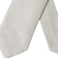 Dolce & Gabbana Off White Patterned Silk Classic Adjustable Tie