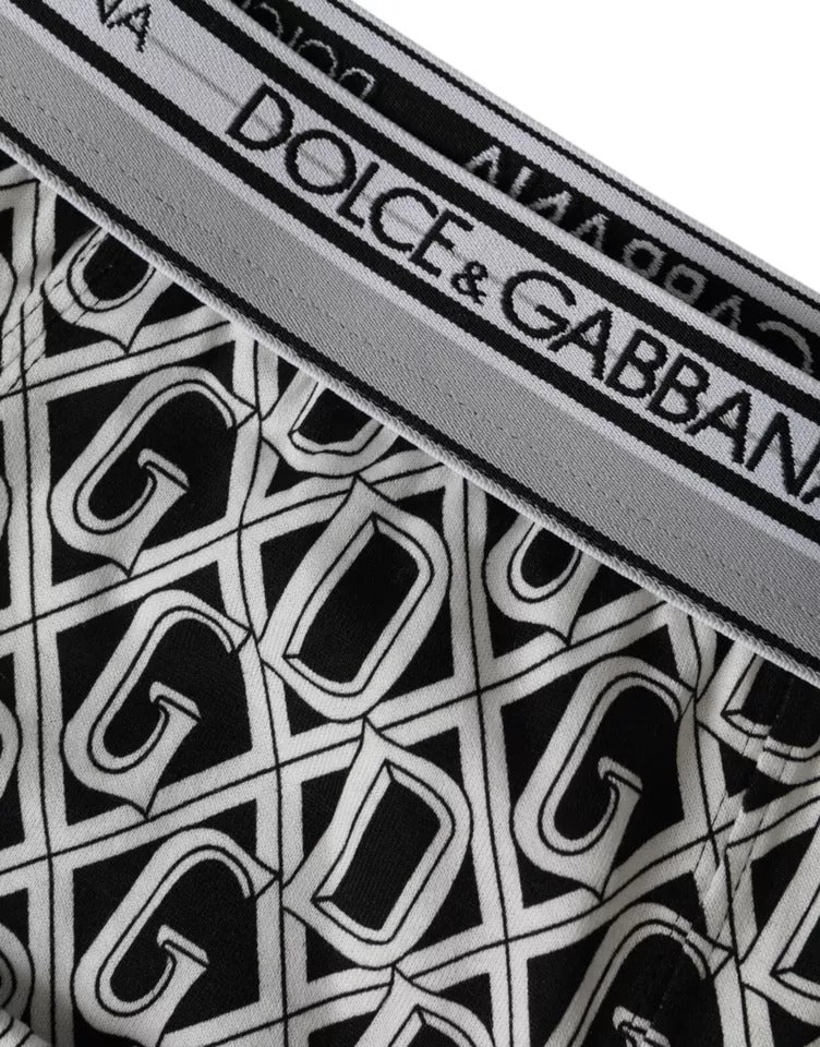 Dolce & Gabbana Black White DG Logo Cotton Stretch Cycling Underwear Men