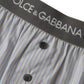 Dolce & Gabbana Gray Stripes Cotton Blend Boxer Shorts Underwear