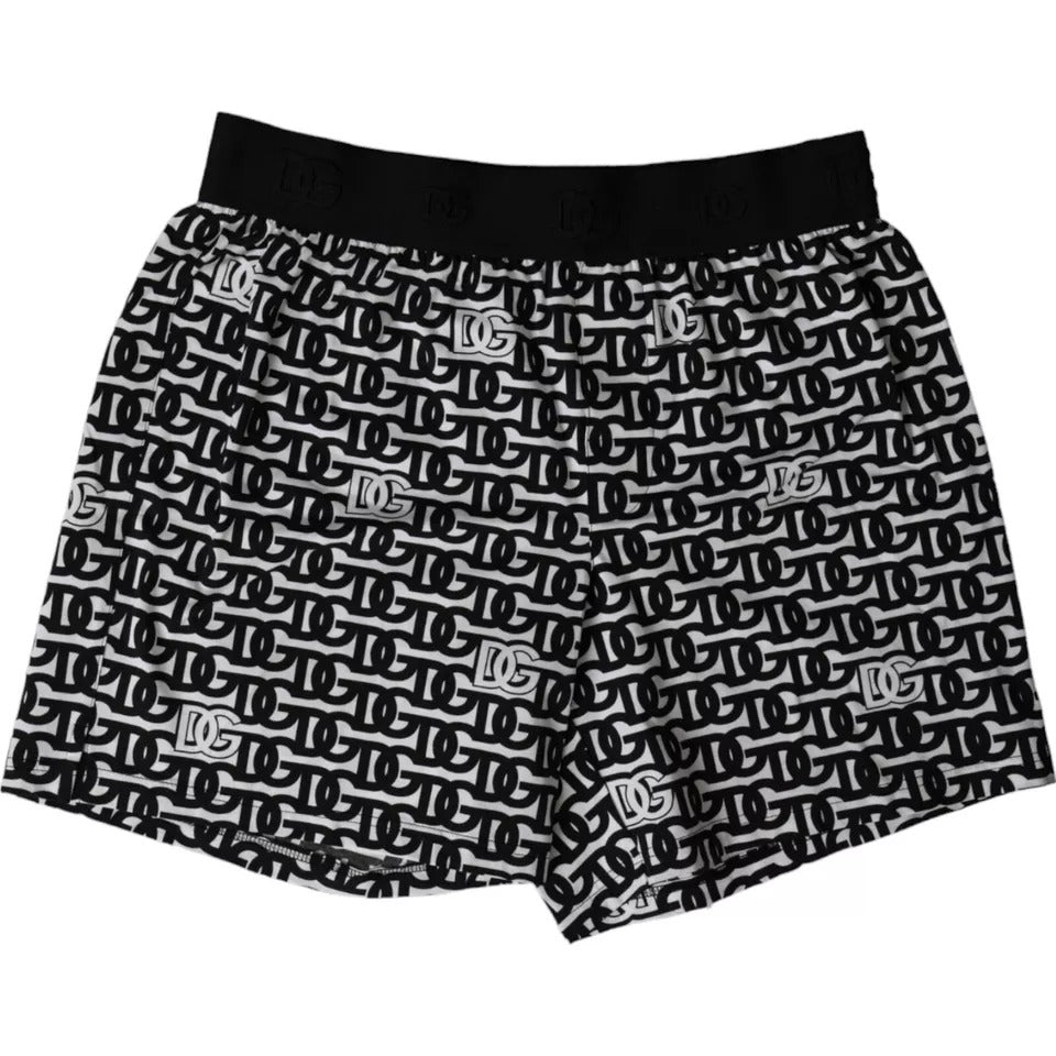 Dolce & Gabbana Black DG Logo Cotton Stretch Boxer Shorts Underwear