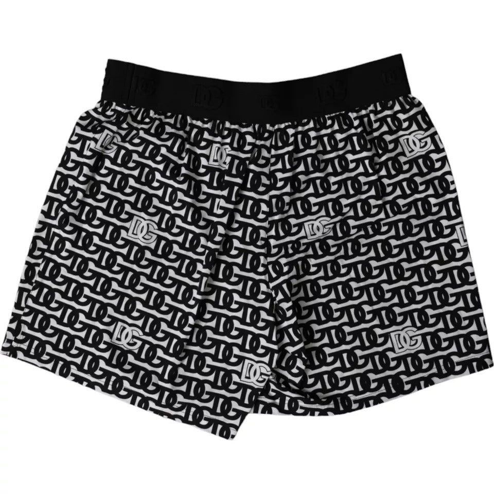 Dolce & Gabbana Black DG Logo Cotton Stretch Boxer Shorts Underwear