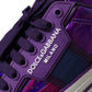 Dolce & Gabbana Purple Leather Low Top Sneakers Men Shoes