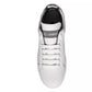 Dolce & Gabbana White Black Leather Portofino Sneakers Shoes