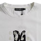 Dolce & Gabbana White Logo Round Neck Short Sleeves T-shirt