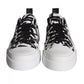 Dolce & Gabbana Black White Canvas Low Top Sneakers Men Shoes