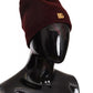 Dolce & Gabbana Dark Red Wool Knit Women Logo Beanie Cap Hat