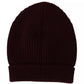 Dolce & Gabbana Dark Red Wool Knit Women Logo Beanie Cap Hat