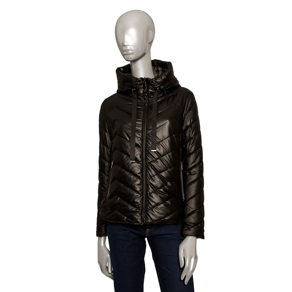 Baldinini Trend Black Polyester Jackets & Coat