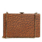 Dolce & Gabbana Brown Leather Gold Frame Clutch Mini Crossbody Bag