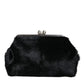 Dolce & Gabbana Black Fur Handbag Clutch Purse Pouch Bag