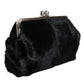 Dolce & Gabbana Black Fur Handbag Clutch Purse Pouch Bag