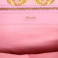 Versace Pink Printed Large Fabric Leather Shopping Tote Bag