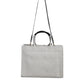 Versace White Top Handle Canvas Leather Logo Crossbody Tote Bag