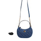 Versace Blue Quilted Denim Leather Top Handle Shoulder Bag