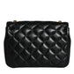 Versace Black Quilted Lambskin Leather Crossbody Shoulder Bag