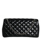 Versace Black Quilted Lambskin Leather Crossbody Shoulder Bag