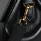 Versace Black Top Handle Grainy Calfskin Leather Crossbody Bag