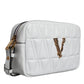 Versace White Quilted Nappa Leather Crossbody Shoulder Bag