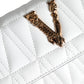 Versace White Quilted Nappa Leather Crossbody Shoulder Bag