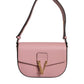 Versace Pink Grainy Calf Leather Logo Crossbody Shoulder Bag