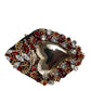 Dolce & Gabbana Gold Tone Brass Sacred Heart Crystal Embellished Brooch