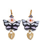 Dolce & Gabbana Gold Purple Crystal Butterfly Heart Locket Earrings