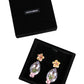 Dolce & Gabbana Gold Tone Brass Crystals Floral Clip On Earrings