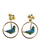 Dolce & Gabbana Gold Tone Brass Crystal Bird-in-Hoop Statement Earrings