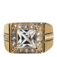 Dolce & Gabbana Gold Plated 925 Silver Clear Crystal Ring