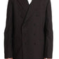 Dolce & Gabbana Elegant Bordeaux Polka Dot Wool Suit