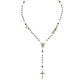 Dolce & Gabbana Gold Sterling Silver Black Beaded Rosary Chain Necklace