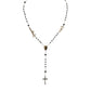 Dolce & Gabbana Gold Sterling Silver Black Beaded Rosary Chain Necklace