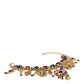 Dolce & Gabbana Gold Brass Chain Majolica Embellished Chocker Necklace