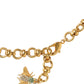 Dolce & Gabbana Gold Brass Crystal Bug Charm Pendant Statement Necklace