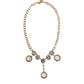 Dolce & Gabbana Gold Chain Brass Crystal Clock Statement Necklace