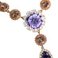 Dolce & Gabbana Gold Brass Crystal Purple Pink Pearl Pendants Necklace