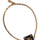 Dolce & Gabbana Gold Brass Chain Logo Sicily Pendant Necklace