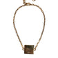 Dolce & Gabbana Gold Brass Chain Logo Sicily Pendant Necklace