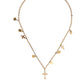 Dolce & Gabbana Gold Tone Brass Chain Religious Cross Pendant Necklace