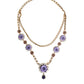 Dolce & Gabbana Gold Tone Floral Crystals Embellished Layered Necklace