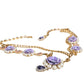 Dolce & Gabbana Gold Tone Floral Crystals Embellished Layered Necklace