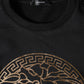 Versace Black Medusa Fleece Cotton Crew Neck Sweatshirt Sweater