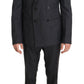 Dolce & Gabbana Elegant Gray Double Breasted Wool Silk Suit