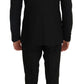 Dolce & Gabbana Elegant Black Three-Piece Suit with Saxophone Embroidery