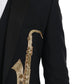 Dolce & Gabbana Elegant Black Three-Piece Suit with Saxophone Embroidery