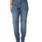 Emporio Armani Blue Washed High Waisted Skinny Women Denim Jeans