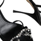 Dolce & Gabbana Black Suede Crystals KEIRA Sandals Shoes