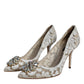 Dolce & Gabbana White Taormina Lace Crystal Heel Pumps Shoes