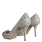 Dolce & Gabbana White Taormina Lace Crystal Heel Pumps Shoes