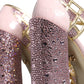 Dolce & Gabbana Pink Strass Crystals T-strap Sandals Shoes